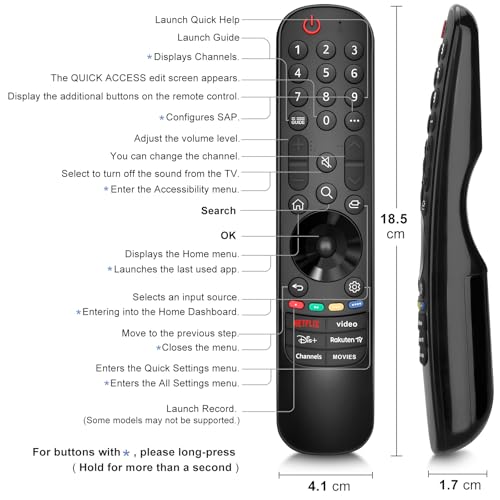 For LG-Smart TV remote control, universal for LG Magic Remote MR24GA MR23GA MR22GN MR21GA