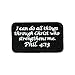 Bastion Tactical Combat Badge Military Hook and Loop Badge Embroidered Morale Patch - Phil. 4:13 (Black)