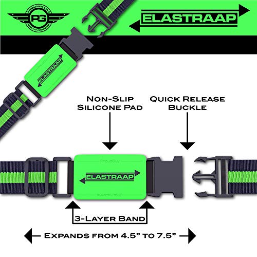 Luggage Straps, Adjustable Non-Slip Baggage Belts- Suitcase Bands For Travel Bag (1 Strap, Green Stripe 1pk)