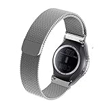 Cbin Smartwatch Samsung Gear S2 Classic/Gear Sport Band, Stainless Steel Magnetic Mesh Milanese Loop Closure Replacement Band For Samsung Gear Sport SM-R600 & Gear S2 Classic SM-R732 SM-R735 Silver