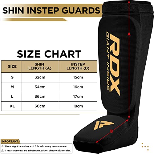 RDX Shin Guards Kickboxing Muay Thai, SATRA Approved, MMA Leg Instep Protection Pads, Sparring