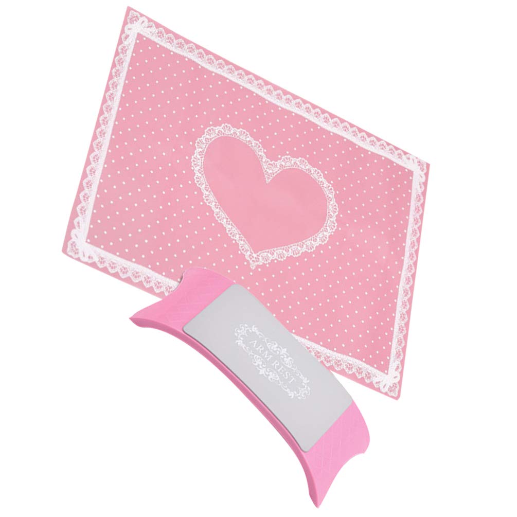HEALLILY Nail Art Hand Pillow Manicure Table Mat Silicone Washable Foldable Nail Polish Hand Holder Arm Wrist Rest Cushion Desk Pad for Beauty Salon Tool Pink