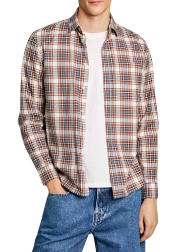 Pepe Jeans Macberth Camicia, Arancione (Rust Orange), M Uomo