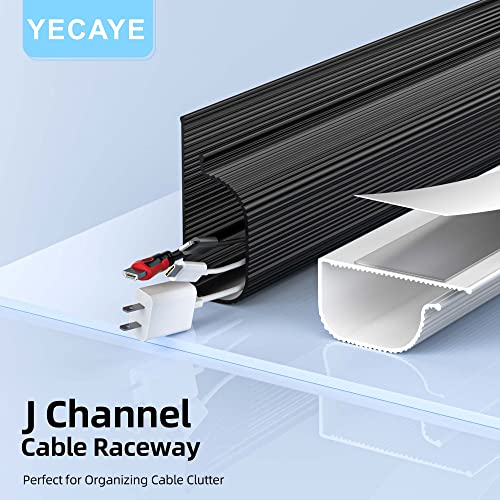 YECAYE Cable Management 94'' J Channel 6 Pack Cable Raceway, Cord