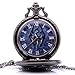 Ddjbdb Vintage Antique Cosplay Quartz Mens Womens Pocket Watch Analog Pendant Necklace Chain Xmas Gifts (Black)