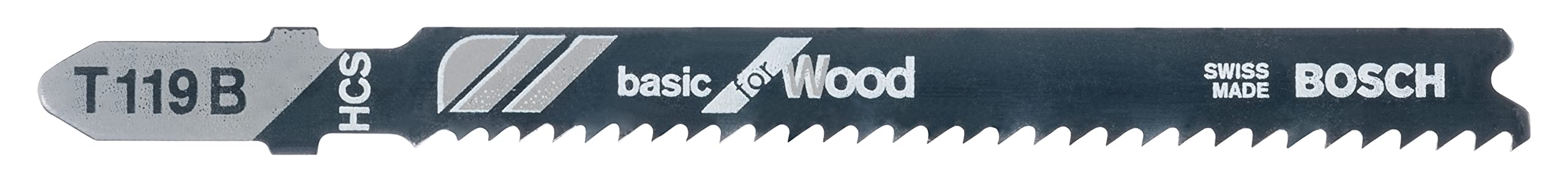 Bosch Professional 3 x Jigsaw blade T 119 B Basic for Wood (for softwood, straight cut, accessories jigsaw)