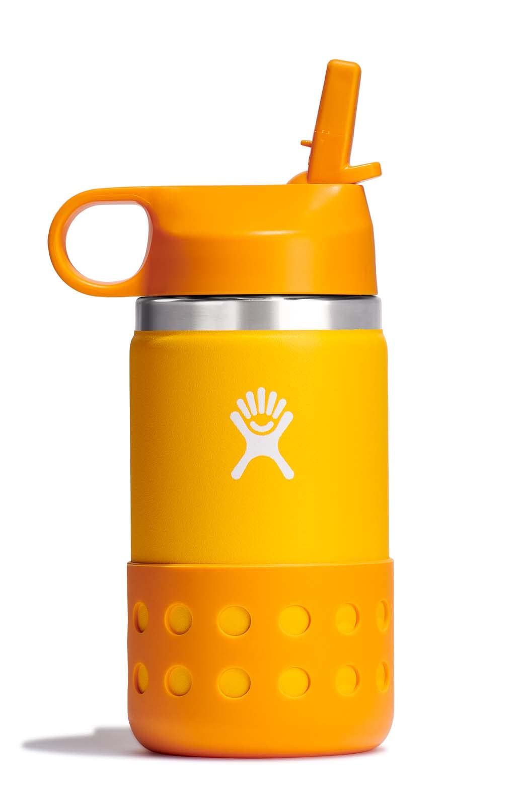 HYDRO FLASK - Kids Water Bottle 354 ml (12 oz) - Vacuum Insulated Stainless Steel Toddler Water Bottle - Silicone Flex Boot, Easy Sip Straw Lid - BPA-Free - Wide Mouth - Canary