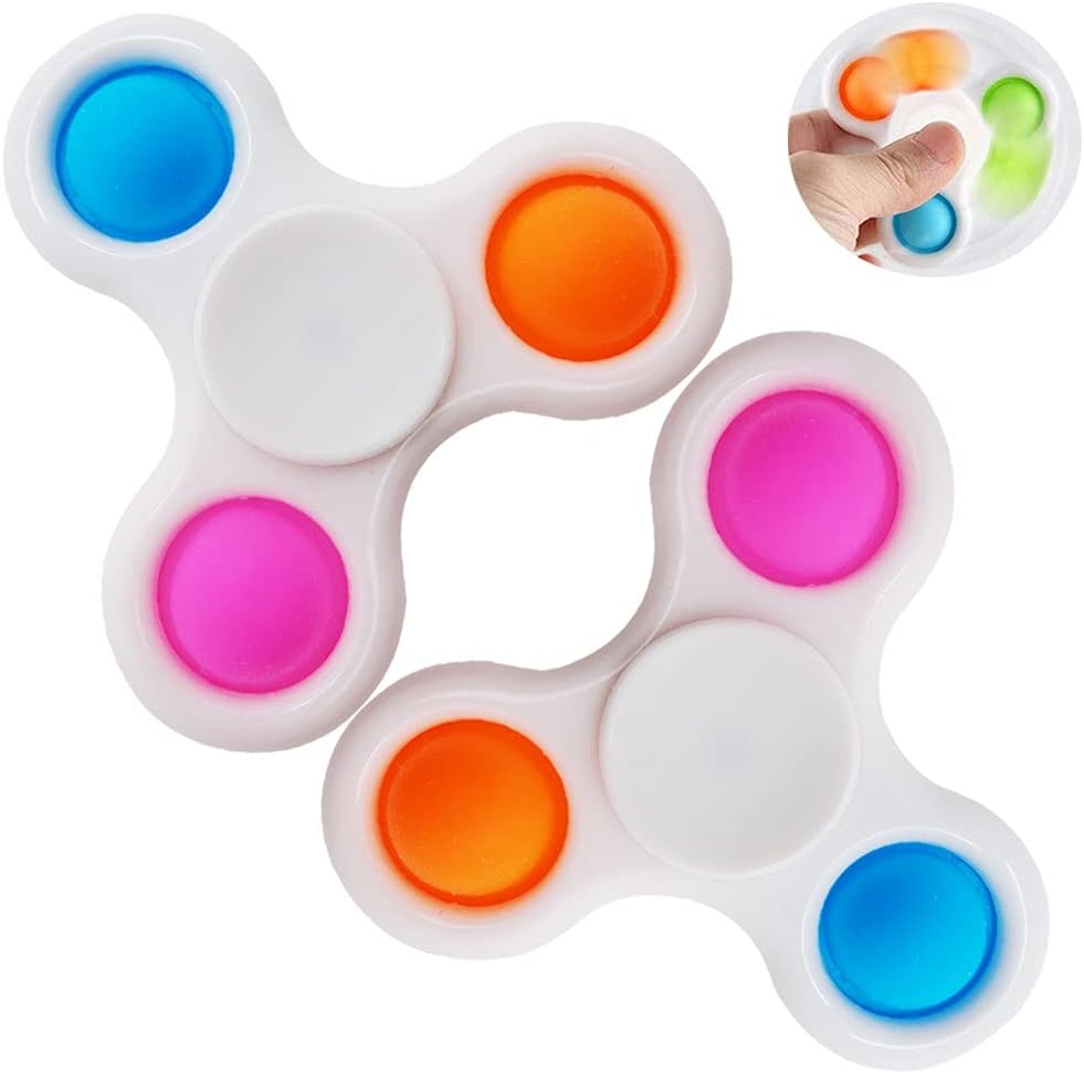 HLBVS 2 Pack Simple Dimple Toy, Push Bubble dimple Toy Simple Dimple Fidget Spinner Toy Mini