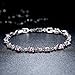 WOSTU 14K White Gold Plated 3mm Cubic Zirconia Classic Tennis Bracelet | Gold Bracelets for Women | Size 6.5-7.5 Inch