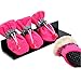 Winter Warm Dog Shoes Rubber Anti-slip Pet Shoes for Cats Small Dogs Chihuahua Yorkie Puppy Thick Snow Dog Boots Socks 4pcs up to 11lbs (S, Rose)