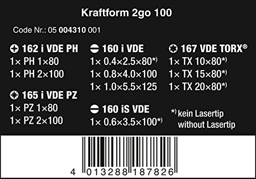 Wera Schraubendreher Set im textilen Köcher Kraftform 2go 100, 11-teilig, 1 Stück, 05004310001 – Bild 3