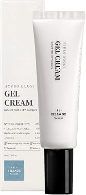 [VILLAGE 11 FACTORY] HYDRO BOOST GEL CREAM (50ml) Koreanische Hautpflege – Feuchtigkeitsspendende und beruhigende Gel-Gesichtscreme – Hyaluronsäure und Kamille – 87% natürliche Inhaltsstoffe – vegane