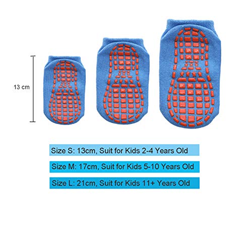 Esaroll Toddler Socks Boys with Grips 2t 3t 4t 5t Non Slip Trampoline Socks for Kids Black Navy Blue