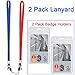 YOUOWO 2 Pack Blue Red Lanyard with Vertical ID Badge Holder,Neck Office Lanyards with Clip,for id Card Holder, id Badges Name Tag Card Holders