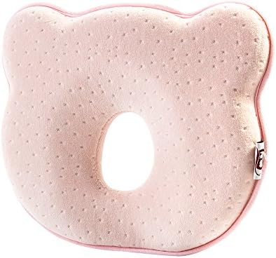 Baby Head Shaping Pillow Newborn Baby Pillow Infant Memory Foam Pillow (Pink)