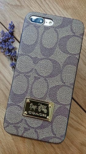 GIBBON iPhone7/8 Plus - US Fast Deliver Guarantee FBA- New Elegant Luxury Designer PU Leather Monogram Style Cover Case For Apple iPhone 7PLUS 8PLUS ONLY (CO Badge Brown)