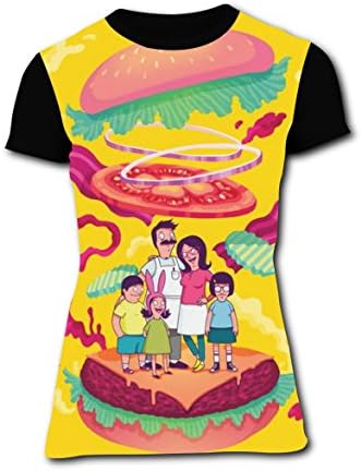 Hevilcat Bobs-Burgers Family T-shirts for Women Short Sleeve Tee Shirt Round L
