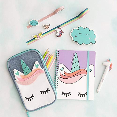 Yoobi White Unicorn Ballpoint 2-Pack Pens | Set of 2 | Fun, Trendy Writing for School, Desk, Work | Black Ink | 0.8mm Medium Tip