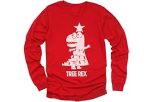 TSTARS Tree Rex Kids Ugly Christmas Shirt Tacky Sweater Style Funny Xmas Holiday Long Sleeve T-Shirt for Toddler Kids
