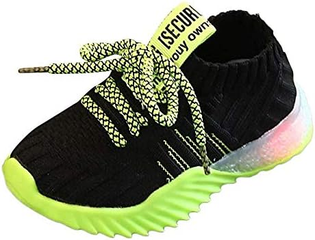 Goreway Kids LED Light Up Shoes Candy Color Lightweight Breathable Easy Walk Knit Comfort Flashing Sneakers as Gift 1-6Y