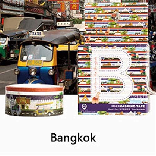YMKCBB Washi Tape 2Cm*5M City Landscape Washi Tape Diy Decoration Scrapbooking Planner Masking Tape Adhesive Tape Label Sticker Stationery