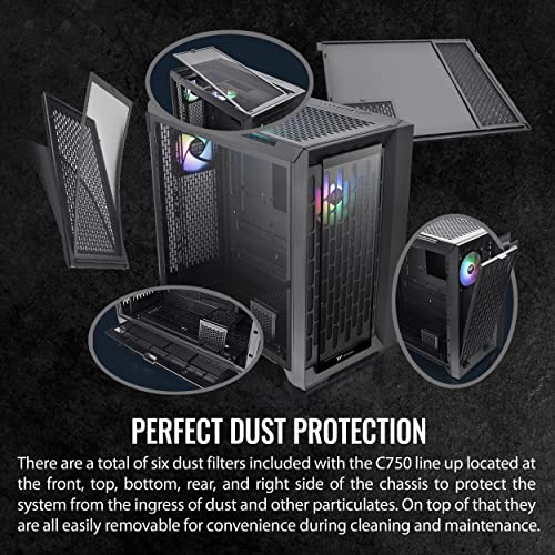 Thermaltake CTE C750 TG ARGB E-ATX Full Tower with Centralized Thermal Efficiency Design; 3x140mm CT140 ARGB Fans Pre-Installed; Tempered Glass Front & Side Panel; CA-1X6-00F1WN-01; Black