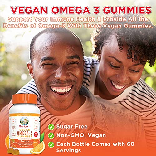 Vegan Omega 3 Gummies for Adults by MaryRuth's 2 Month Supply Sugar