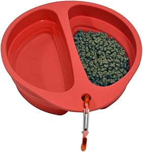 Xerath Silicone Collapsible Dog Bowl, BPA Free and Dishwasher Safe Food Grade Silicone Foldable Pet Bowls, Portable Dog Food and Water Feeding Travel Bowl with Carabiner