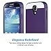 ULAK Galaxy S4 Case, S4 Case - Hybrid Slim Hard Back Case Cover Rubber Bumper 2in1 Rigid Plastic Shell + TPU Daul Layer w/Card Storage for Samsung Galaxy S4 I9500 (Purple/Purple)