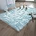 Ashler faux fur rug, Fluffy Shaggy Area Rug Ultra Soft 3 x 5 Feet Rectangle Fur Rug Light Blue Fuzzy Rug Machine Washable Shag Rug, Nursery Decor Throw Rugs for Bedroom, kids room, Living Room