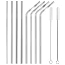 Set of 8 Stainless Steel Straws FDA-Approved Ultra Long 10.5'' Drinking Metal Straws For 20 30oz Stainless Tumblers Rumblers Cold Beverage (4 Straight + 4 Bent + 2 Brushes)