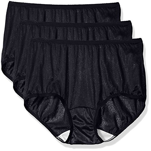 Shadowline Women's Panties-Nylon Modern Brief (3 Pack), Black, 5