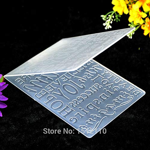 Explore Dream Believe Wish Joy Plastic Embossing Folder for Scrapbook DIY Album Card Tool Plastic Template 10.5x14.5cm KW682457 LDCRE