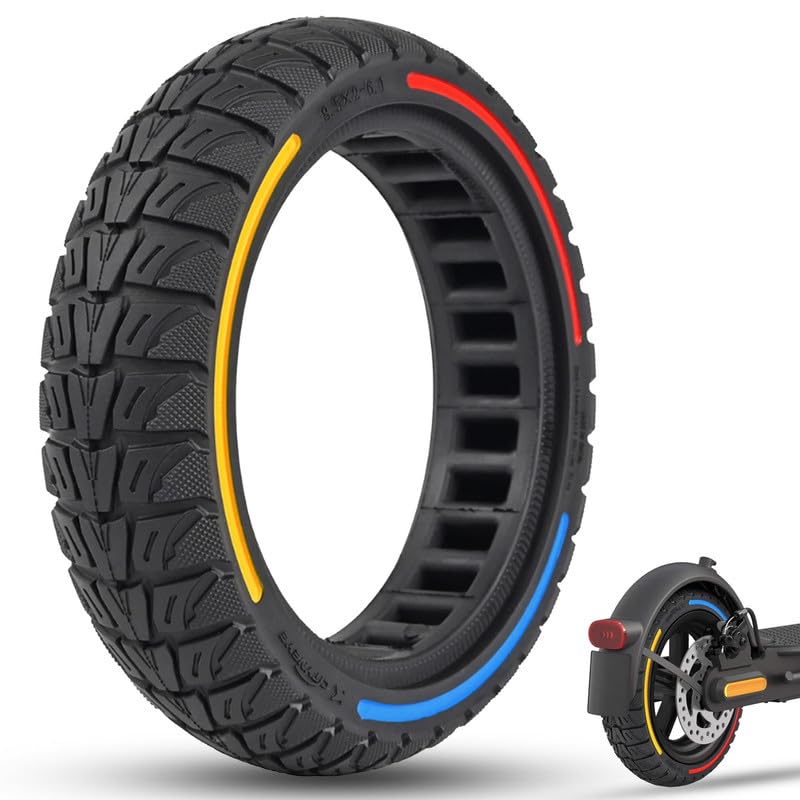 GLDYTIMES 8.5x2.0 Inch Scooter Tyre, Replacement for 50/75-6.1 Original Tyre, Fit for Aovopro e80 EVERCROSS EV85F iscooter i9 Electric Scooter, 8.5" Solid Off Road Tire, Explosion Proof Puncture Proof