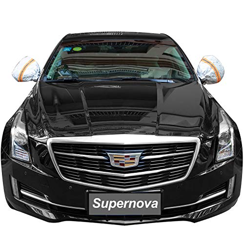 Supernova Universal Car Side Mirror Cover, Windshield Side View Mirror Covers for Ice Snow and Frost Guard, Fit for Most of Cars, Mid-Size Vehicles, Minivans, SUVs - New (1 Pair) - Thumbnail 4