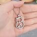 Cute Cat Sit Lovely Animal Pendant Necklace Gift for Women Girl
