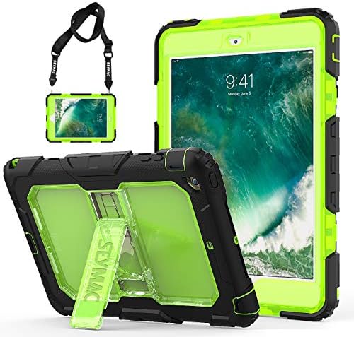 SEYMAC iPad Mini Case iPad Mini 2 Case iPad Mini 3 Case Rugged Child/Shock Proof Drop Protection Silicone Defender Case with Kickstand for iPad Mini 1st,2nd,3rd Gen-Kids, Boys, Girls (Green/Black)