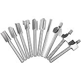 Saiper 10pcs Shank HSS Carpentry Router Bits 1/8 Inch(3mm) Shank Engraving Bits Fit for Dremel Foredom Rotary Tools Set for E