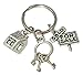 Kit's Kiss Realtor keychain, Realtor key ring, House charm keychain, Real Estate broker keychain, House keychain
