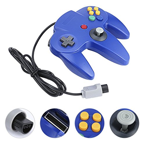 Game Controller Diswoe Wired Controllers for Nintendo 64- Blue