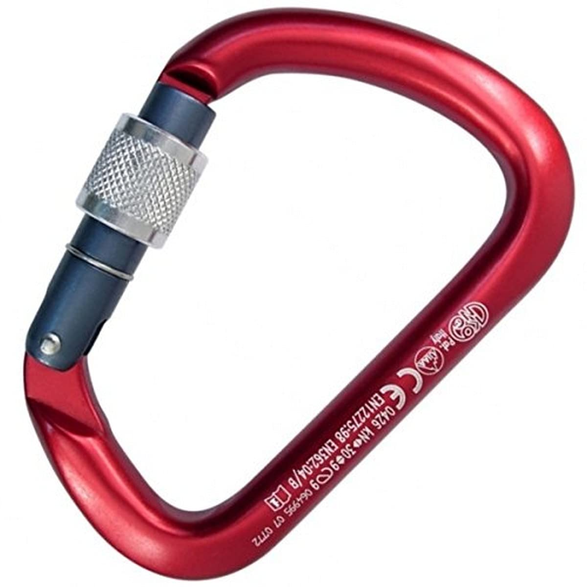 Desconocido Kong XARGE Aluminium Threaded Body-Anodized Carabiner, Adults Unisex, Red (Red), One Size
