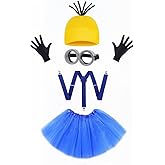 LASPOR Halloween Cosplay Costume Accessories Adults Beanie Hats/Goggles Glasses/Gloves/Suspenders for Men Women Party Set