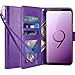 LK Case for Galaxy S9 Plus, [Wrist Strap] Luxury PU Leather Wallet Flip Protective Case Cover with Card Slots and Stand for Samsung Galaxy S9 Plus (Purple)