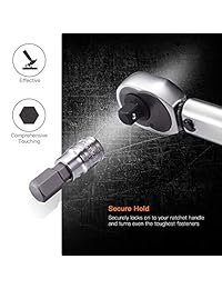 TACKLIFE   Juego de llaves de vaso hexagonales, acero S2, métricas y SAE (35 piezas)   HBS1B