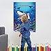 Pin The Fin On The Shark Party Games with 48 Pcs Fins for Baby Kids Shark Birthday Party Supplies Decoration