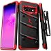 ZIZO Bolt Series for Galaxy S10 Plus Case with Kickstand Holster Lanyard - Black & Red
