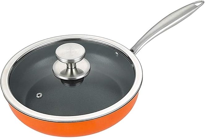 Koekenpan 28cm Emaille Koekenpan Met Deksel Niet Stick Omelet Koekenpan Voor Het Koken Van Groenten Steaks Voor Saute Groenten Steaks Kleur Blauw Maat 28cm Amazon Nl