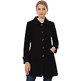 Allegra K Women's Winter Outerwear Overcoat Peter Pan Collar Mid-thigh A-line Single Breasted Pea Coat