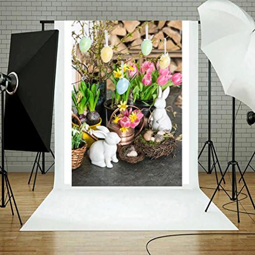 DreamsMAX Easter Day Theme Vinyl Fabric Custom Photo 3D Pattern Pictorial cloth photography Backdrop Background studio prop (L)