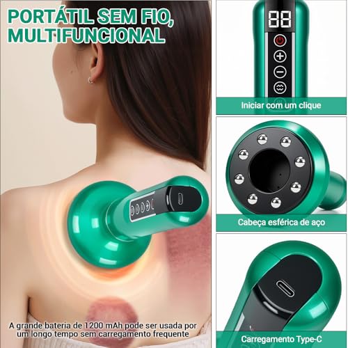 Ferramenta de Massagem de Celulite, Máquina de Ventosa Elétrica, Massageador Elétrico de Celulite Removedor de Gordura de Sucção, Massageador de Ventosa Inteligente